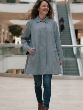 Utex Steel Blue A-line Coat Vtg